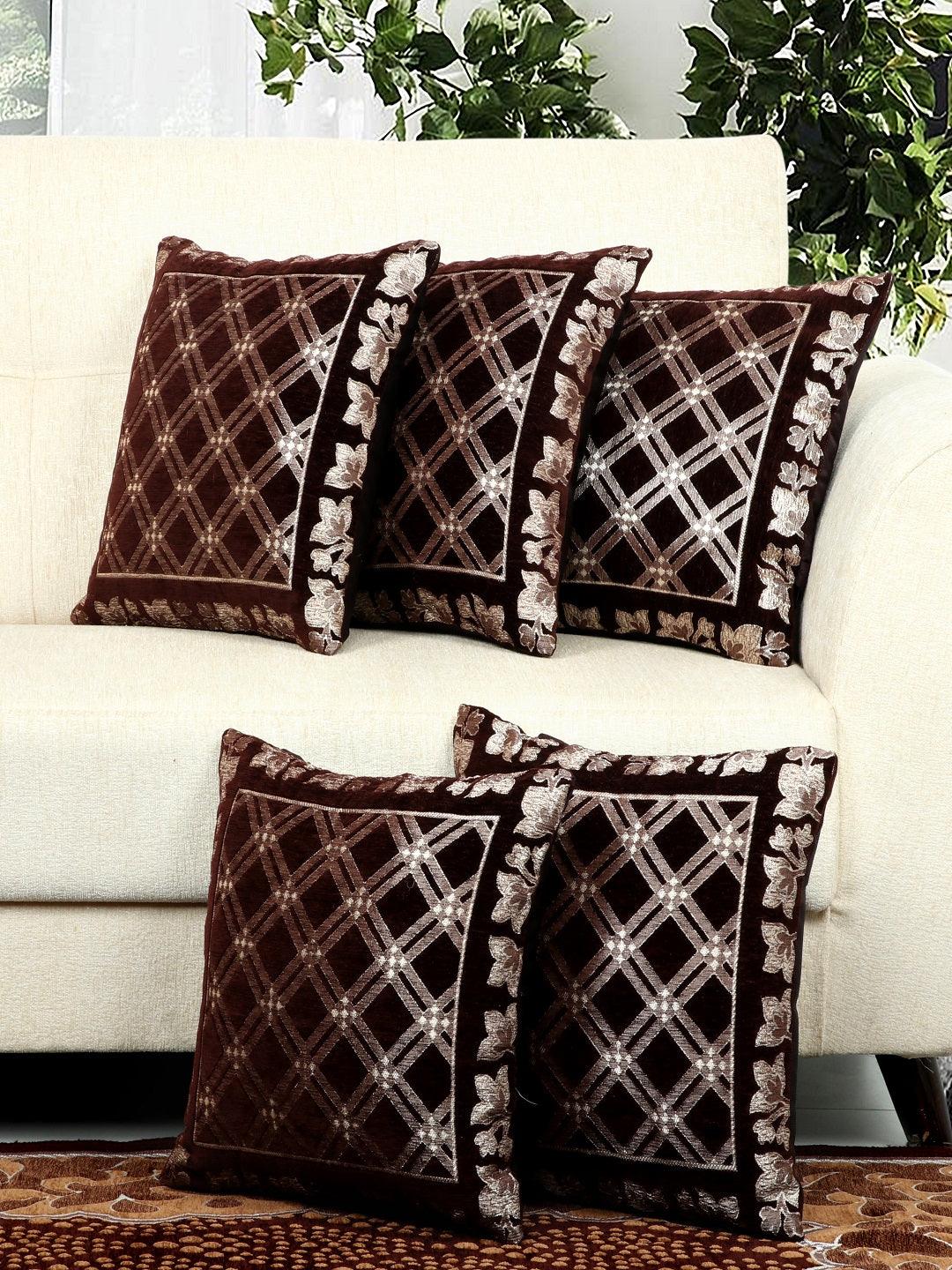 Chocolate Chest Cushion Cover (Pack of 5, 40*40 Cm, Brown)