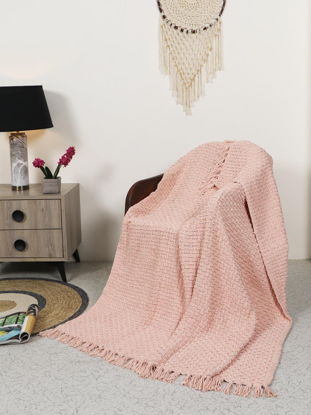 Cozy Loom Throw | Baby Pink